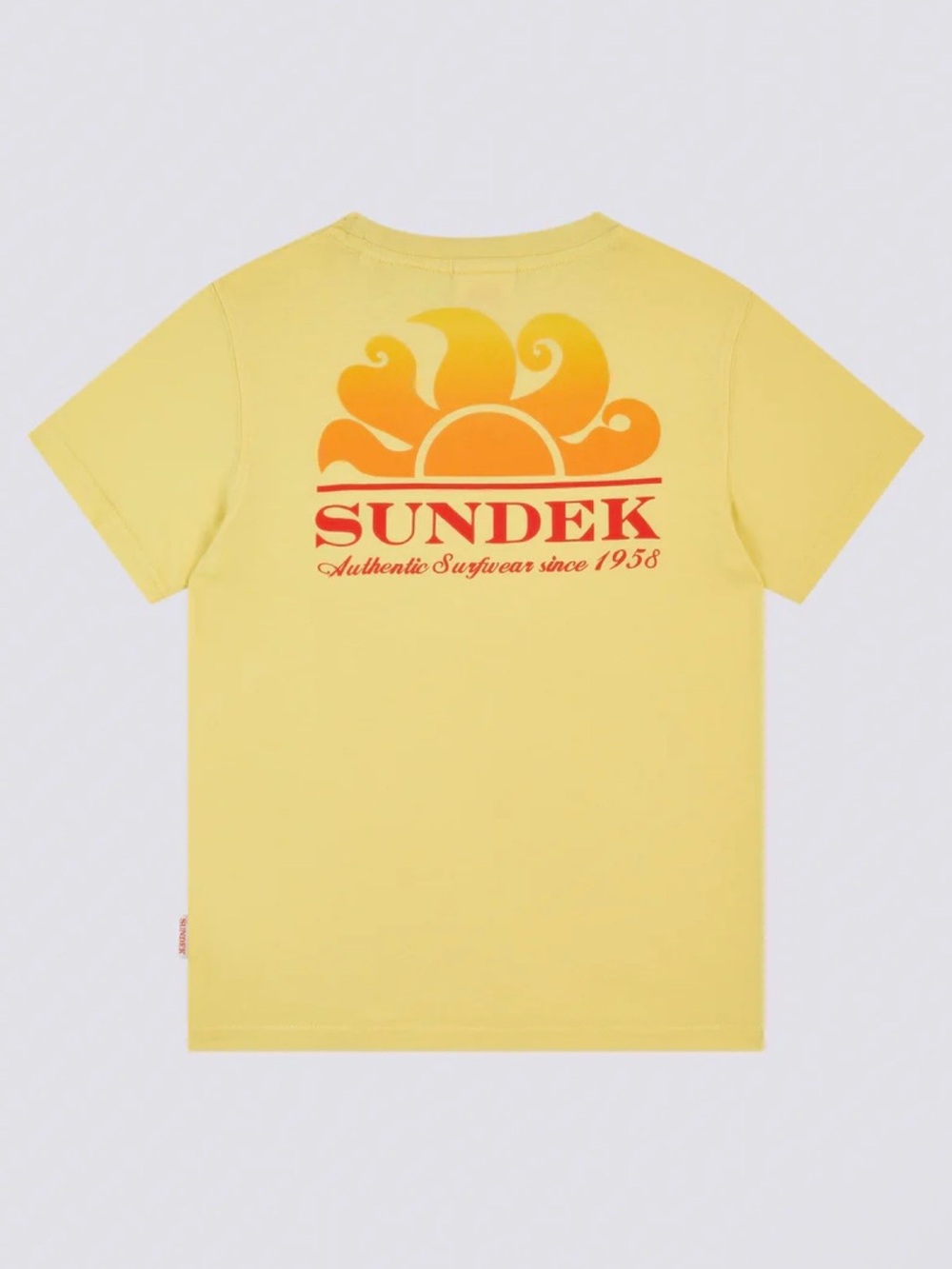 Sundek Boys Mini New Herbert T-Shirt w/ Shaded Print Logo, Sorbet (Yellow) - 14